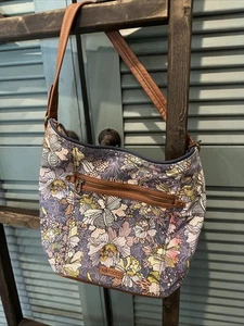 Bolso Bandolera Plano Floral SAKROOTS Artista Círculo Desierto Boho ¡Hermoso!! - Imagen 1 de 6