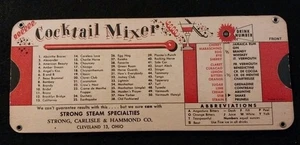Vintage Cocktail Mixer Papier Folie Mixologie Taschenrechner / Werbung - Bild 1 von 2