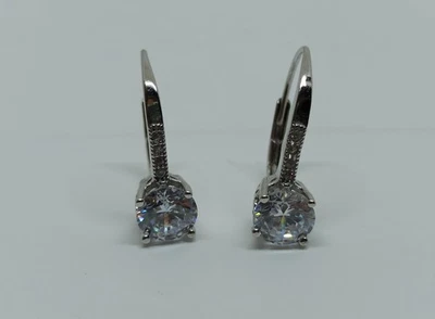 ORECCHINI IN ARGENTO 925 PONTE E MOLLA ZIRCONI TONDO 6 MM ZIRCONE (AMFO0430) - Immagine 1 di 3