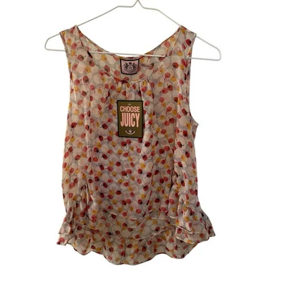 Juicy Couture шелк Y2K кукла без рукавов верхний многоцветный размер P полупрозрачный - Изображение 1 из 4