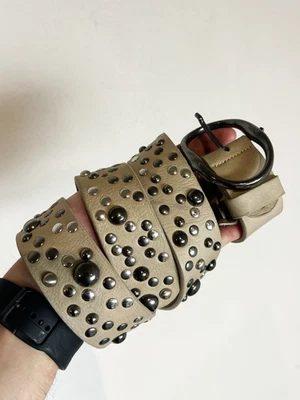 Cinturón de metal estilo japonés cuero real raro streetwear vintage años 90 y2k Foto 1 de 4