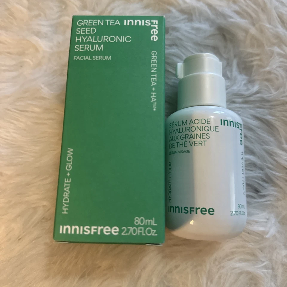 Innisfree Green Tea Seed Hyaluronic Facial Serum Hydrate Glow 2.70 Oz