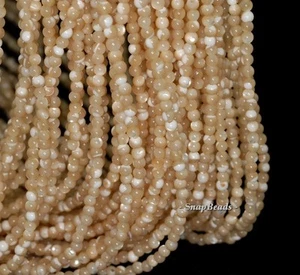 3MM IVORY SHELL GEMSTONE GRADE AAA IVORY CREAM ROUND 3MM LOOSE BEADS 16inch - Picture 1 of 1