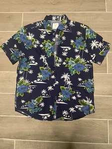 Camisa Hawaiana Cactus Man Ricky Singh Para Hombre L Grande Azul Marino Floral Manga Corta - Imagen 1 de 6