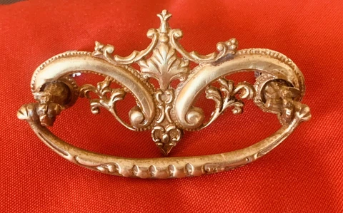 Antique Hardware Brass Ornate French Provincial Victorian Drawer Pull 3"centers Cover
