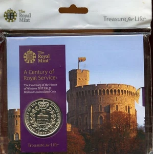 UK 2017 Brilliant Uncirculated £5 Coin A Century of Royal Service Commemorative - Picture 1 of 3