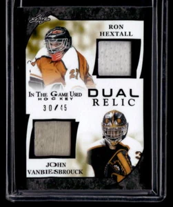 2023 Leaf ITGU Hockey Dual Relic Ron Hextall John Vanbiesbrouck 30/45 - Picture 1 of 2