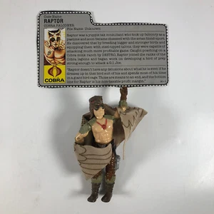 Vtg GI Joe Raptor Cobra Falconer action figure with file card & Cloth wings 1987 - Picture 1 of 10