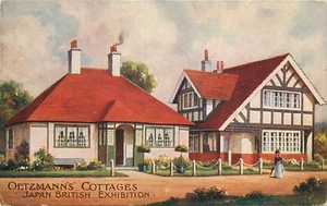 Oetzmann's Cottages, Japan British Exposition 1910 Souvenir Postcard Unposted - Picture 1 of 2