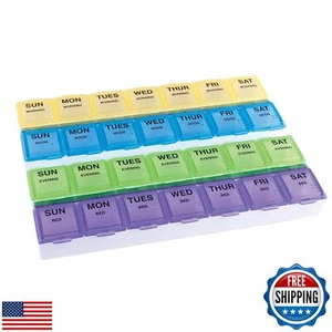 EZY DOSE Weekly (7-Day) Pill Case, Medicine Planner, Vitamin Organizer Box, L - Picture 1 of 4