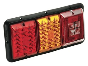 Bargman 84 85 Trailer RV Triple Tail Light Red &Amber LED Incndscnt Backup BLACK - Picture 1 of 3