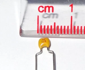 4 pcs 0.01uF (10nF) Ceramic Capacitors, 100 V, X7R, K103K15X7RH53HS , (10C3) - Picture 1 of 1