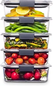 Rubbermaid Brilliance Airtight Food Storage Containers Set of 5 BPA Free 3.2 Cup - Picture 1 of 7