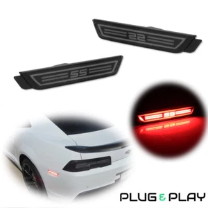SS Red Rear Bumper Reflector Side Marker LED Lights For 2010-15 Chevrolet Camaro - Picture 1 of 12