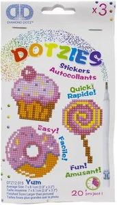 Diamond Dotz DOTZIES Diamond Art Sticker Kit - Multi Pack Yum 3/Paquete - Imagen 1 de 1