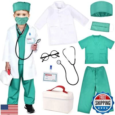 Disfraz de médico para niños Toylink kit de juego simulado con abrigo de laboratorio bolsa de transporte acceso Foto 1 de 4