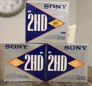 3x Sony 5.25" (130mm) MD-2HD Doble Cara Paquete de 10 - Nuevo Precintado (30 Total) - Imagen 1 de 6