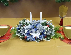 Artificial Flowers Plants Christmas Table Centrepiece Decoration Poinsettia Rose - Picture 1 of 12
