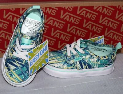 Vans ATWOOD SLIP-ON T'S Canvas Kinder Schuhe Sneaker EU 21 PALMS Blau Weiß LC687 - Bild 1 von 4