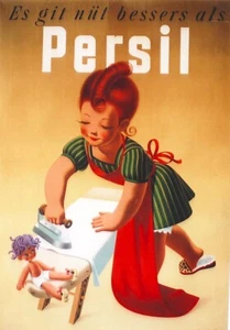Póster original vintage Persil Girl Iron Laundry 1945 - Imagen 1 de 1