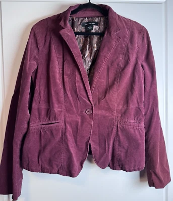 Blazer Calvin Klein Jeans Forrado Pana Y2K Academia Botón Frontal Borgoña L Foto 1 de 4