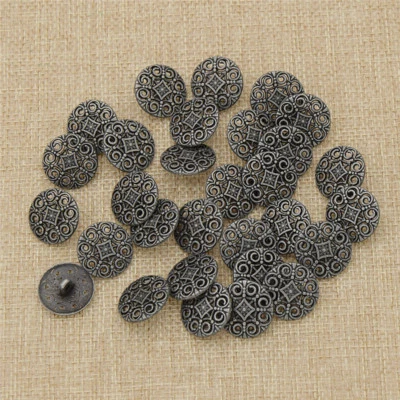 30pcs Metal Buttons Craft DIY Hollow Carved Scrapbooking Accessories for Sewing - Image 1 of 4