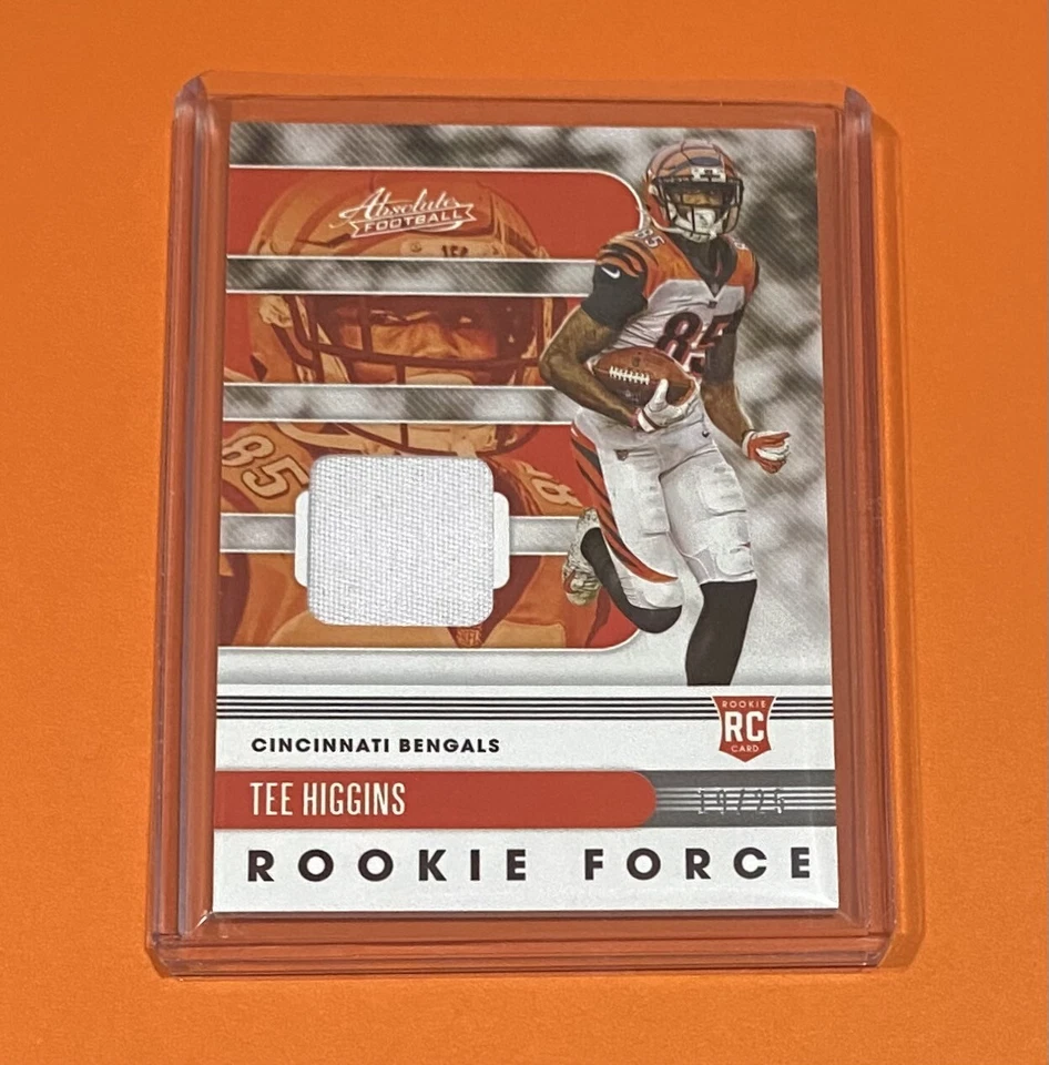 2020 Absolute Tee Higgins Rookie Force Jersey Relic PRIME /25 SSP Bengals #10 RC - Image 1 of 2