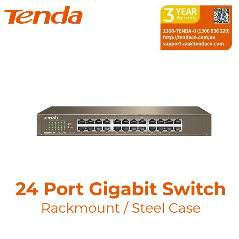 Tenda TEG1024D 24 Port Gigabit Network Ethernet Switch Hub 1000Mbps Rackmount  - image 1 of 3