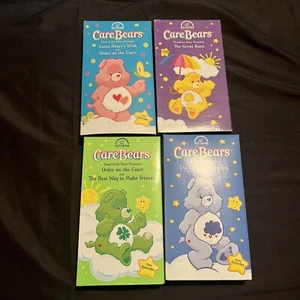 Lot Of 4 Vtg Carebears VHS Tapes Y2K Cartoons Kids Children 2002 Grumpy Bears - Picture 1 of 5