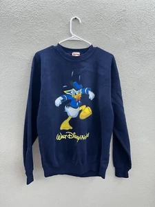 Mickey Inc Crewneck Sweatshirt Medium Walt Disney World Donald Duck Blue VTG - Picture 1 of 12