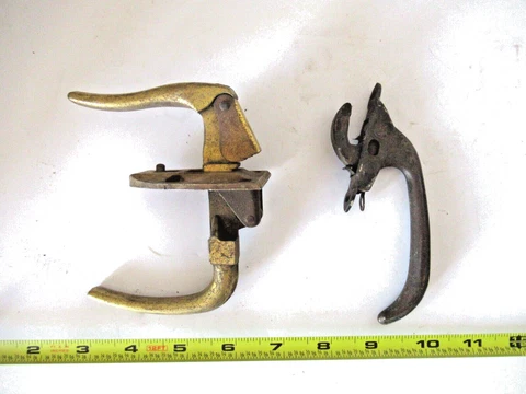 Vintage lot 2 door handle latches as shown brass Cover