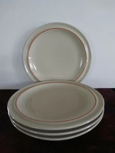 Drostdy Stonecraft Dinner Plates Orange Band Set Of 4 HTF RARE Made In USA - Picture 1 of 8