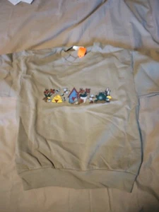 Kids L 12-14 Sweatshirt Lt Brown with Frogs Bees Fabric fiber Print 273717 - Picture 1 of 2