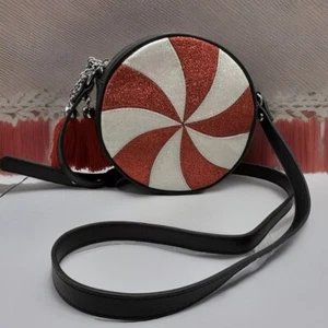 Borsa Natalizia 2021 Mad Love Borsa a Tracolla Nera Bianca e Rossa Candy Menta Piperita - Foto 1 di 13