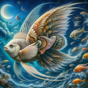 "ANGEL FISH" is a Giclee Print Pigment Ink on a Premium Fine Art Canvas COA LE - Picture 1 of 2