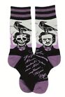 Edgar Allan Poe Raven Socks Pair Unisex Goth Victorian Purple Black Brand New