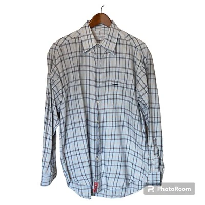 Camisa Alex Cannon Azul Rayas Cuadros L/S Abotonada Para Hombre L Grande Negocios Informal Foto 1 de 4