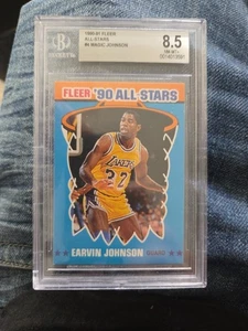 1990 FLEER ALL STARS #4 MAGIC JOHNSON LAKERS MVP HOF Becket 8.5 N- MINT  - Picture 1 of 1
