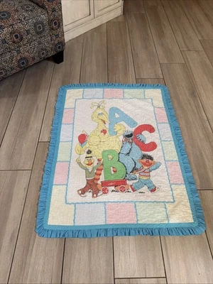 Manta Edredón Bebé ABC Calle Sésamo De Colección Big Bird Bert Ernie Cookie Años 80’s Fab Foto 1 de 4