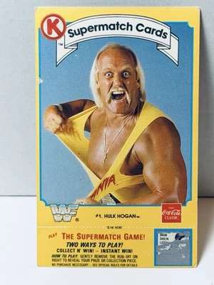 1987 Circle K WWF Supermatch cartão de jogo - Hulk Hogan #1 arranhado - Imagem 1 de 3