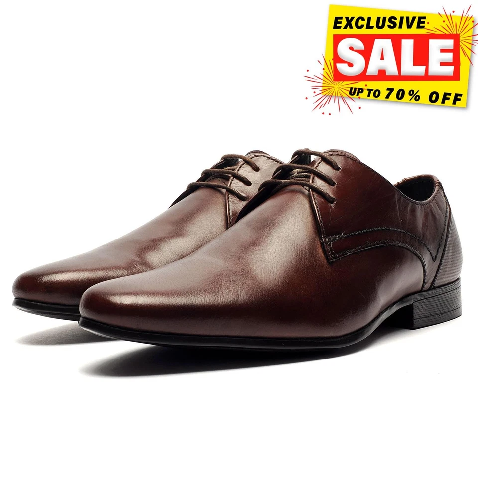 Red Tape Sampson Oxford Cuero Hombre Formal Elegante de Diseño Zapatos Marrones - Imagen 1 de 4