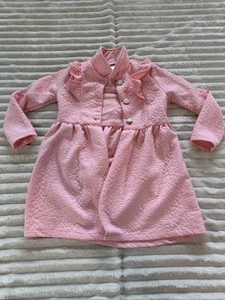 Little Lass Girls Pink Lightweight Pea Coat Size 6 100% Polyester - Picture 1 of 9