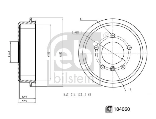 2 X FEBI BILSTEIN TAMBOR FRENO TRASERO MERCEDES-BENZ CLASE A Foto 1 de 1