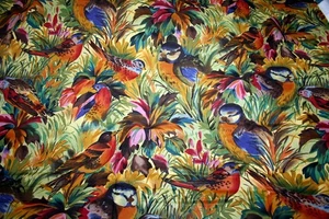 PÁJAROS COLORIDOS DE ALEXANDER HENRY - TELA 100% ALGODÓN - Imagen 1 de 4