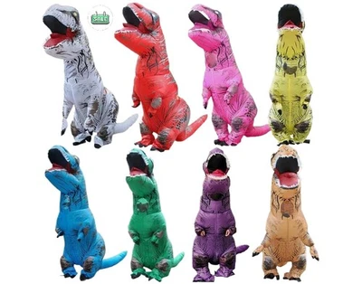 Adult Kids Halloween T-REX Dinosaur Inflatable Costume Cosplay Suit Outfit Party