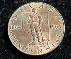 1964 Nevada 36th State Silver Centennial - 90% Silver Medal - Picture 1 of 2