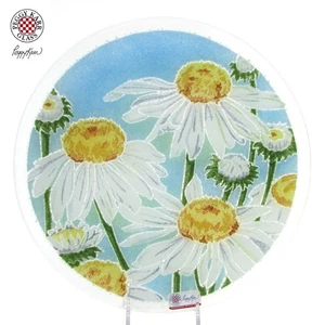 NEW Peggy Karr CONEFLOWER 11" Round Plate Fused Glass Blue Sky Daisy RARE MIB - Picture 1 of 13