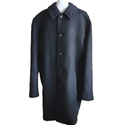 Sobretudo Stafford Masculino 46L Preto 80% Lã Top Coat Casual Carreira Outono Inverno - Imagem 1 de 4