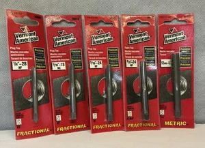 Lot (5) Vermont American NOS Hand taps USA 1/4-20, 5/16-18, 5/16-24, 3/8-24,12mm - Picture 1 of 7