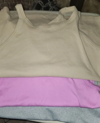 3 Ribbed Women Tank Tops Beige H&M XXL, Gray, And Pink 90 Degree By Reflex XL - Image 1 of 4
